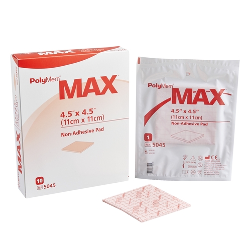 MON481320EA - Ferris Mfg - Ferris Mfg Foam Dressing PolyMem 4.5-" x 4.5" Square Non-Adhesive Sterile