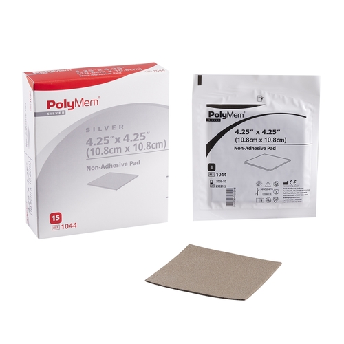 MON481321EA - Ferris Mfg - Ferris Mfg Silver Dressing PolyMem Silver 4" x 4" Square Sterile