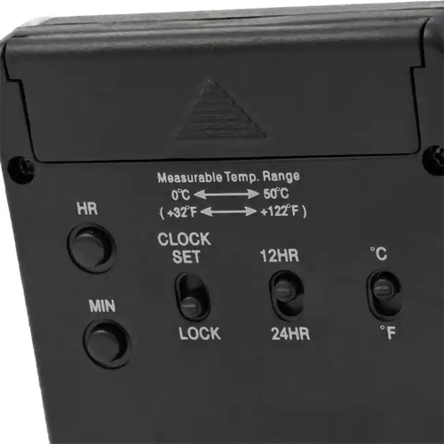 MON482112EA - PANTek Technologies - Thermometer / Clock / Humidity Monitor Fisherbrand Traceable Fahrenheit / Celsius 32-&deg; to 122-&deg;F (0-&deg; to 50-&deg;C) Internal Sensor Flip-out Stand / Wall Mount Battery Operated, 1/EA