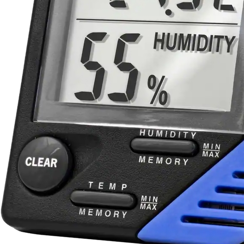 MON482112EA - PANTek Technologies - Thermometer / Clock / Humidity Monitor Fisherbrand Traceable Fahrenheit / Celsius 32-&deg; to 122-&deg;F (0-&deg; to 50-&deg;C) Internal Sensor Flip-out Stand / Wall Mount Battery Operated, 1/EA