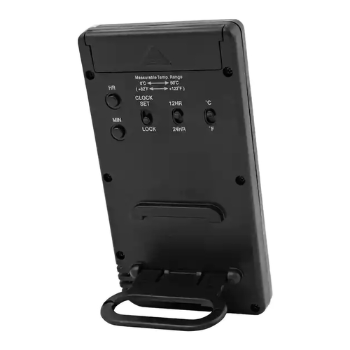 MON482112EA - PANTek Technologies - Thermometer / Clock / Humidity Monitor Fisherbrand Traceable Fahrenheit / Celsius 32-&deg; to 122-&deg;F (0-&deg; to 50-&deg;C) Internal Sensor Flip-out Stand / Wall Mount Battery Operated, 1/EA