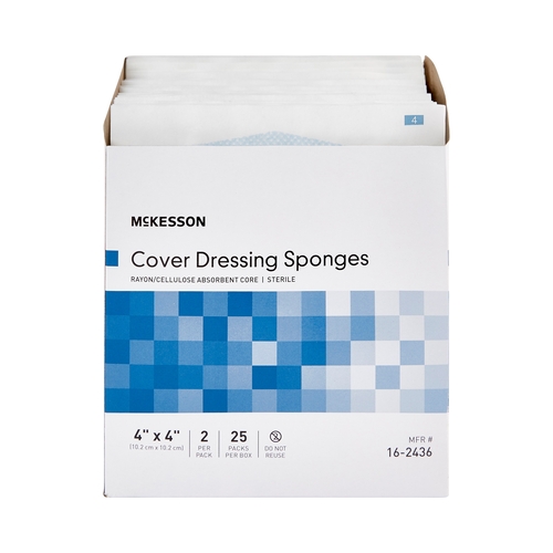 MON482272CS - McKesson - McKesson Sponge Dressing Medi-Pak Performance Plus NonWoven Facing 4" x 4" Square, 600 EA/CS