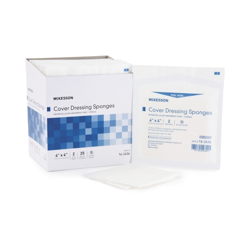 MON482272CS - McKesson - McKesson Sponge Dressing Medi-Pak Performance Plus NonWoven Facing 4" x 4" Square, 600 EA/CS