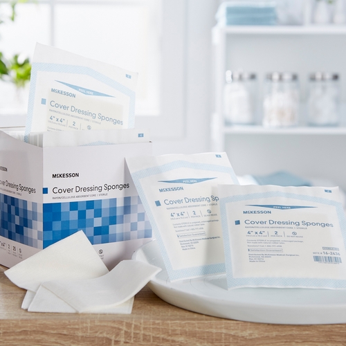 MON482272CS - McKesson - McKesson Sponge Dressing Medi-Pak Performance Plus NonWoven Facing 4" x 4" Square, 600 EA/CS