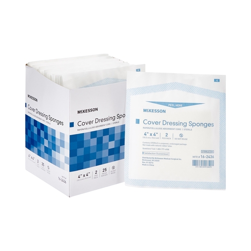 MON482272CS - McKesson - McKesson Sponge Dressing Medi-Pak Performance Plus NonWoven Facing 4" x 4" Square, 600 EA/CS