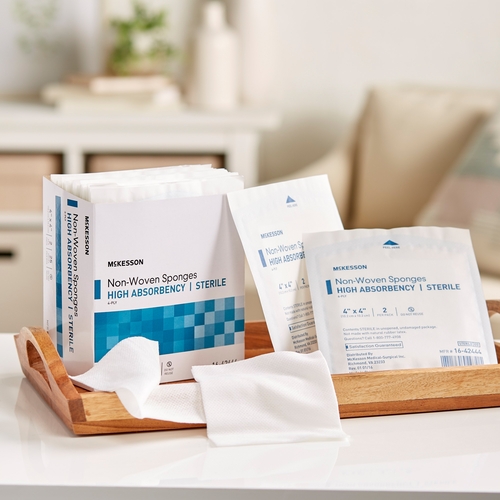 MON482411PK - McKesson - McKesson Sponge Dressing Medi-Pak Performance Plus Poly / Rayon 4-Ply 4" x 4" Square, 2 EA/PK