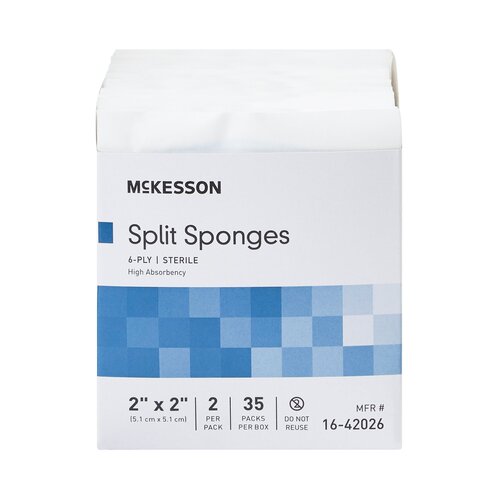 MON482414CS - McKesson - McKesson Sponge Dressing Medi-Pak Performance Plus Poly / Rayon 6-Ply 2" x 2" Square, 1400 EA/CS