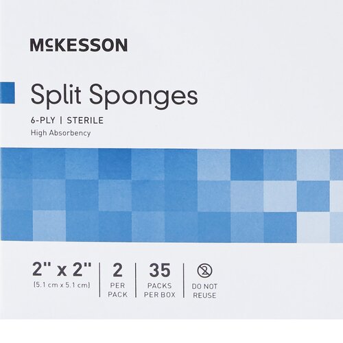 MON482414CS - McKesson - McKesson Sponge Dressing Medi-Pak Performance Plus Poly / Rayon 6-Ply 2" x 2" Square, 1400 EA/CS