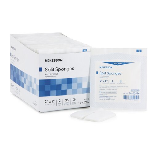 MON482414CS - McKesson - McKesson Sponge Dressing Medi-Pak Performance Plus Poly / Rayon 6-Ply 2" x 2" Square, 1400 EA/CS