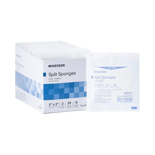 MON482414CS - McKesson - McKesson Sponge Dressing Medi-Pak Performance Plus Poly / Rayon 6-Ply 2" x 2" Square, 1400 EA/CS