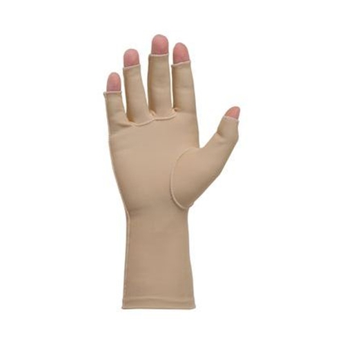 MON482534EA - Patterson Medical - Compression Glove Edema Gloves 2 Open Finger Small Over-the-Wrist Right Hand Lycra&reg; / Spandex