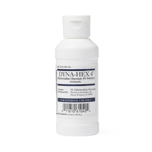 MON483093CS - Xttrium Laboratories - Xttrium Laboratories Surgical Scrub Solution Dyna-Hex 4 4 oz. Bottle 4% Strength CHG (Chlorhexidine Gluconate) NonSterile, 48 EA/CS