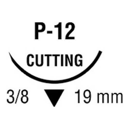 MON484573BX - Covidien - Nonabsorbable Suture with Needle Surgipro&trade; II Polypropylene P-12 3/8 Circle Precision Reverse Cutting Needle Size 5 - 0 Monofilament