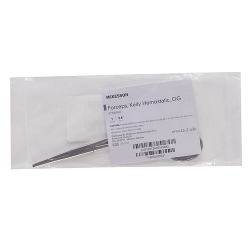 MON487541EA - McKesson - Hemostat Forceps Kelly Straight 5-1/2"