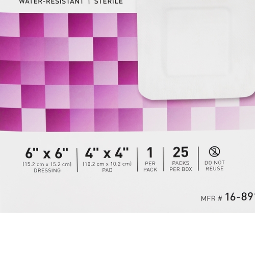 MON488921CS - McKesson - McKesson Composite Barrier Island Dressing Water Resistant 6" x 6" Polypropylene / Rayon 4" x 4" Pad Sterile, 100 EA/CS
