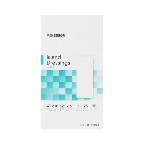 MON488924CS - McKesson - McKesson Adhesive Dressing 4 x 8&quot; Polypropylene / Rayon Rectangle White Sterile, 100 EA/CS