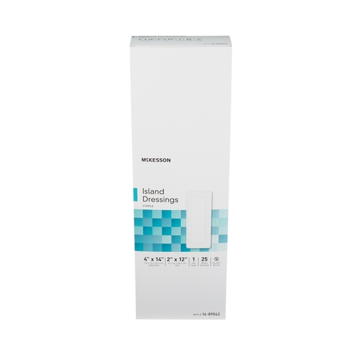 MON488927CS - McKesson - McKesson Adhesive Dressing 4 x 14&quot; Polypropylene / Rayon Rectangle White Sterile, 100 EA/CS
