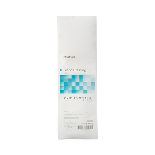MON488927CS - McKesson - McKesson Adhesive Dressing 4 x 14&quot; Polypropylene / Rayon Rectangle White Sterile, 100 EA/CS