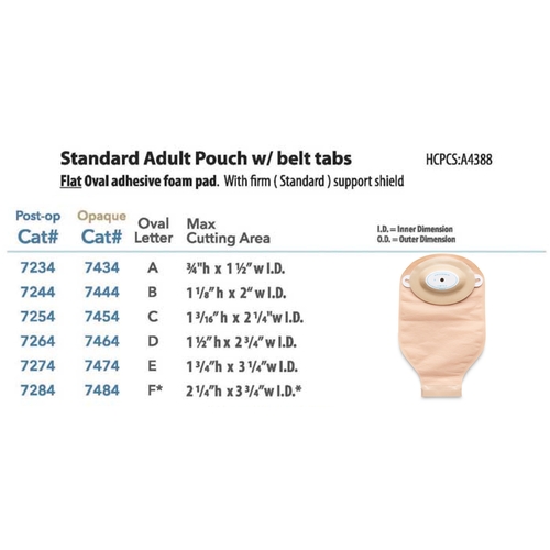MON489185BX - Nu-Hope Laboratories - Post-Op Ostomy Pouch Nu-Flex&trade; Nu-Comfort&trade; Two-Piece System 1-1/8 to 2" Stoma Drainable Oval B, Convex, Trim To Fit, 10 EA/BX