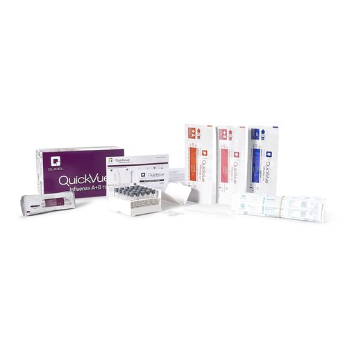 MON489402CS - Quidel - Rapid Test Kit QuickVue Infectious Disease Immunoassay Influenza A + B Nasal Swab / Nasopharyngeal Swab / Nasal Wash / Nasal Aspirate Sample 25 Tests