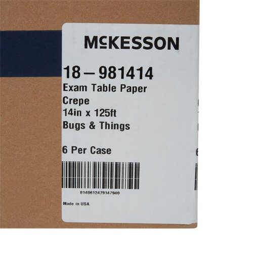 MON493533CS - McKesson - Table Paper 14 Inch Print (Bugs and Things) Crepe, 6/CS