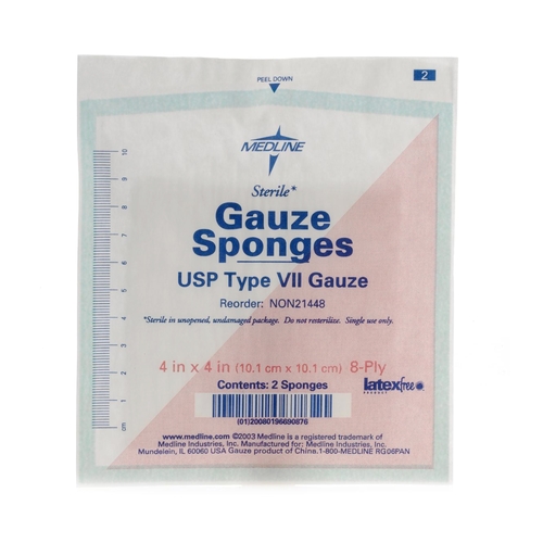 Bioderm USP Type VII Gauze Sponge Cotton 8-Ply 4 x 4