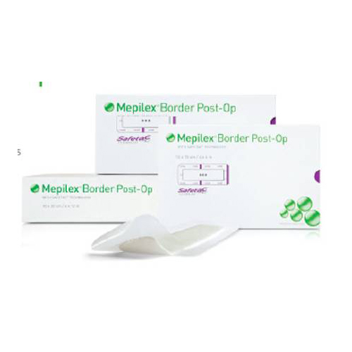 MON1058161BX - Molnlycke Healthcare - Molnlycke Healthcare Foam Dressing Mepilex&reg; Border Post-Op 4 x 6" Rectangle Adhesive with Border Sterile, 10/BX
