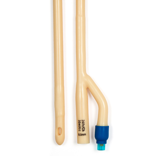 Dynarex Foley Catheter 2-Way 30 cc Balloon 24 Fr. Silicone Coated Latex, 10  EA/CS