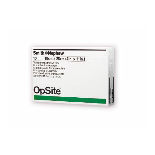 MON151422EA - Smith & Nephew - Smith & Nephew Transparent Film Dressing OpSite Rectangle 5-1/2" x 10" Sterile