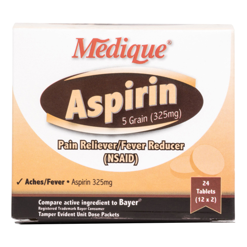 Aspirin Tablets, Two-Pack, 50 Packs/Box