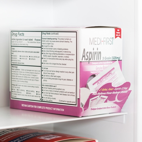 MON498790CS - Medique Products - Medique Products Pain Relief Medi-First 325 mg Strength Aspirin Unit Dose Tablet 100 per Box, 24/CS