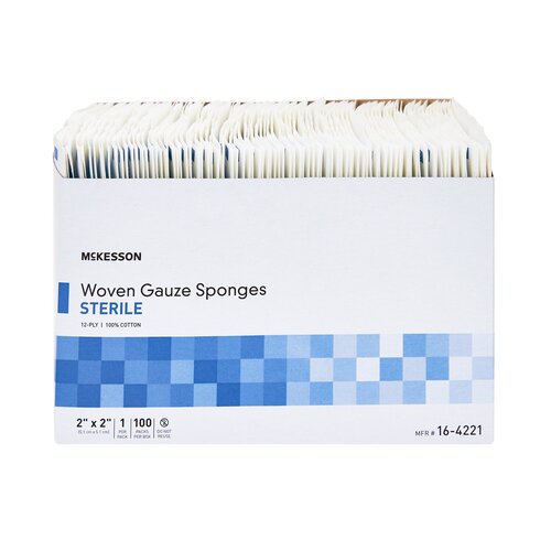 MON501657CS - McKesson - McKesson Sponge Dressing Medi-Pak Performance Plus Cotton Gauze 12-Ply 2" x 2" Square, 2400 EA/CS