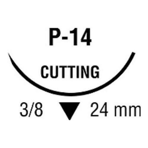 MON506883BX - Covidien - Absorbable Suture with Needle Caprosyn&trade; Polyester P-14 3/8 Circle Precision Reverse Cutting Needle Size 3 - 0 Monofilament