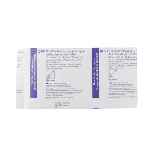 MON508CS - BD - BD Control Syringe Luer-Lok&trade; 10 mL Convenience Tray Luer Lock Tip Without Safety, 25 EA/BX, 4BX/CS