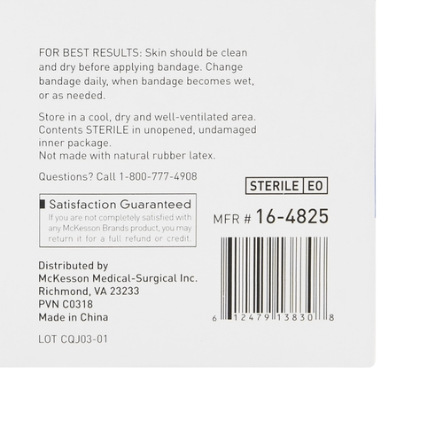 MON511333BX - McKesson - McKesson Adhesive Strip Medi-Pak&trade; Performance Sheer 2" X 4" Patch Beige, 50EA/BX