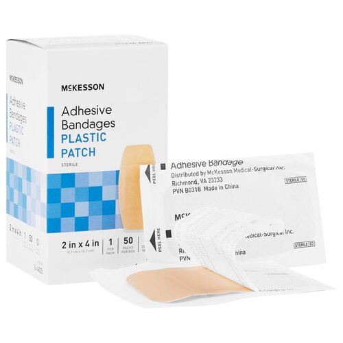 MON511333BX - McKesson - McKesson Adhesive Strip Medi-Pak&trade; Performance Sheer 2" X 4" Patch Beige, 50EA/BX