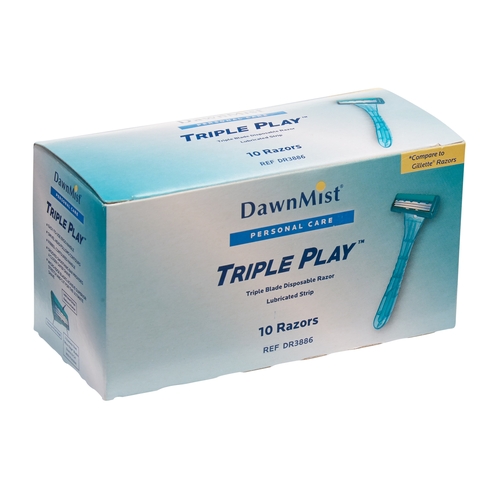 MON514816CS - Donovan Industries - Donovan Industries Pivot Head Razor Triple Play 3-Blades Disposable NonSterile, 10EA/BX 50BX/CS