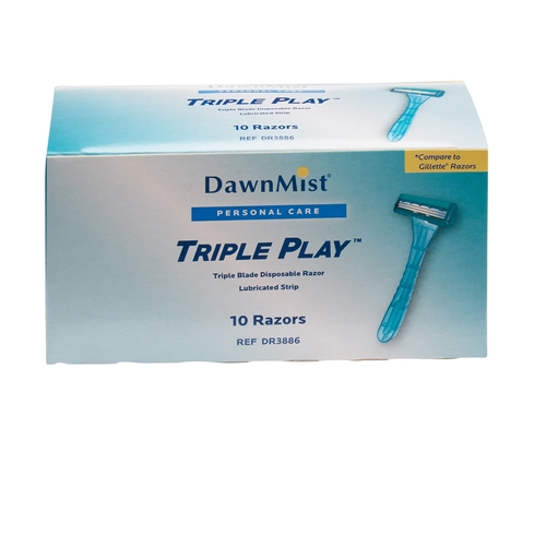 MON514816CS - Donovan Industries - Donovan Industries Pivot Head Razor Triple Play 3-Blades Disposable NonSterile, 10EA/BX 50BX/CS