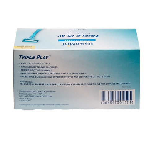 MON514816CS - Donovan Industries - Donovan Industries Pivot Head Razor Triple Play 3-Blades Disposable NonSterile, 10EA/BX 50BX/CS