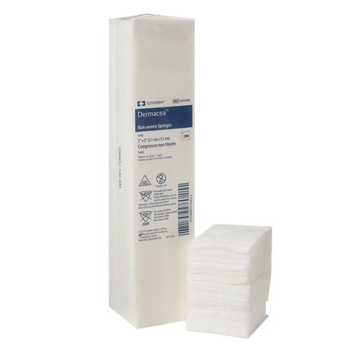 MON516459CS - Cardinal Health - Cardinal Health Nonwoven Sponge Dermacea Nonwoven 4-Ply 2 x 2&quot; Square NonSterile, 8000 EA/CS