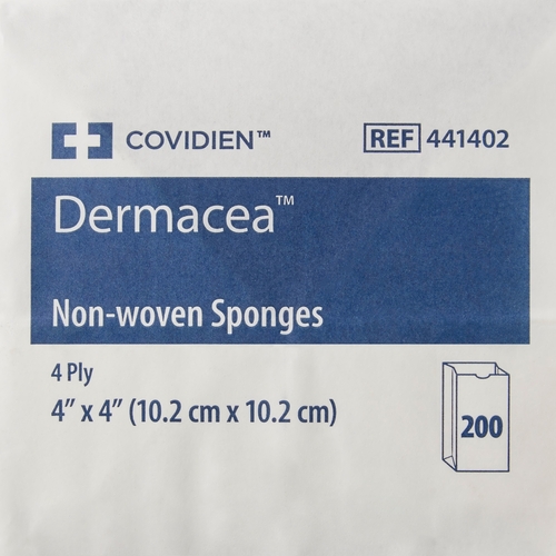 MON516461CS - Cardinal Health - Cardinal Health Sponge Dressing Dermacea NonWoven Fabric 4-Ply 4" x 4" Square, 2000 EA/CS