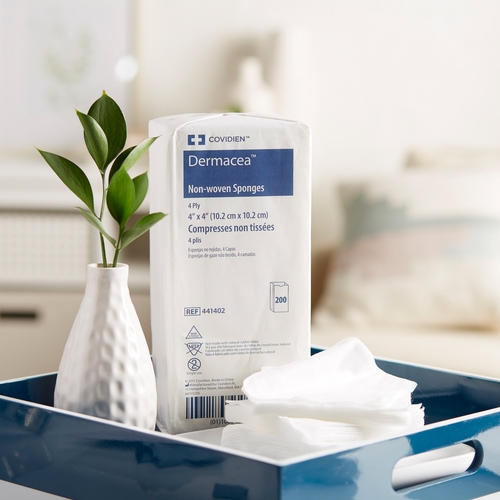 MON516461CS - Cardinal Health - Cardinal Health Sponge Dressing Dermacea NonWoven Fabric 4-Ply 4" x 4" Square, 2000 EA/CS