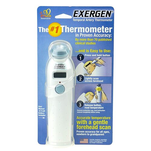 MON518379EA - Exergen - Digital Temporal Thermometer TemporalScanner&reg; TAT-2000 Temporal Infrared Probe Hand-Held