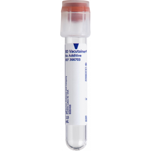 MON523632CS - BD - BD Vacutainer Plus Venous Blood Collection Tube Discard Tube Plain 13 x 75 mm 3 mL Without Color Coding Hemogard Closure Polyethylene Terephthalate (PET) Tube, 1000 EA/CS