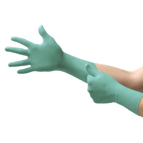 MON532734CS - Microflex Medical - Microflex Medical Exam Glove NeoPro&reg; EC Medium NonSterile Polychloroprene Extended Cuff Length Textured Fingertips Green Chemo Tested