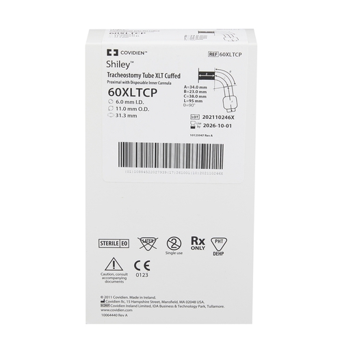 MON539854EA - Medtronic - Shiley&trade; XLT Proximal Extension Tracheostomy Tube, Size 6, Cuffed