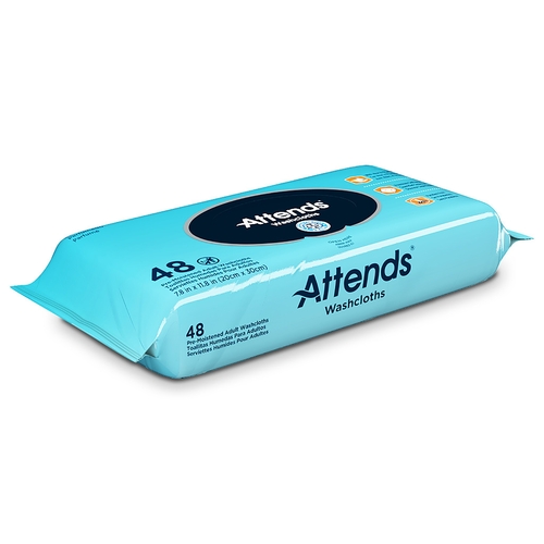 MON541996CS - Attends - Attends Attends&reg; Personal Wipes, 9" x 13", Soft Pack, Aloe/Vitamin-E Scented, 48 EA/PK, 12 PK/CS