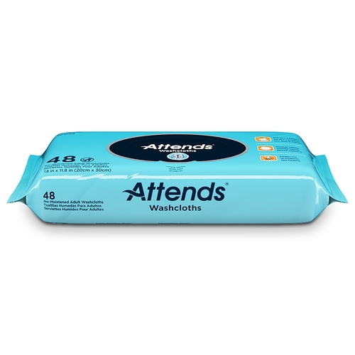 MON541996CS - Attends - Attends Attends&reg; Personal Wipes, 9" x 13", Soft Pack, Aloe/Vitamin-E Scented, 48 EA/PK, 12 PK/CS