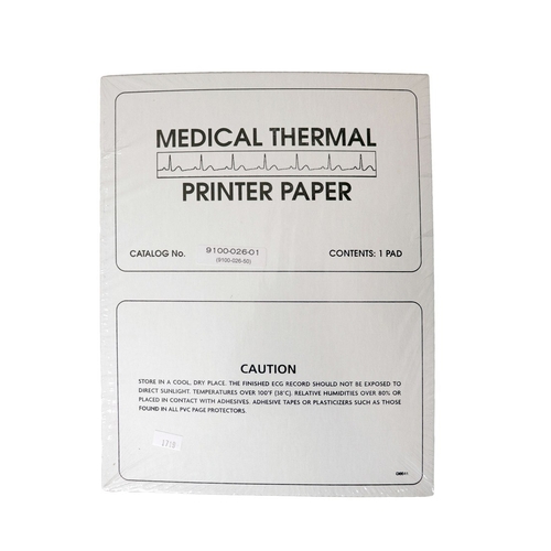 MON546575EA - Precision Charts - Precision Charts ECG Recording Paper Thermal Paper 8-1/2 x 11&quot; Z-Fold Red Grid, 1/EA
