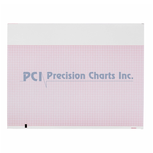 MON546575EA - Precision Charts - Precision Charts ECG Recording Paper Thermal Paper 8-1/2 x 11&quot; Z-Fold Red Grid, 1/EA